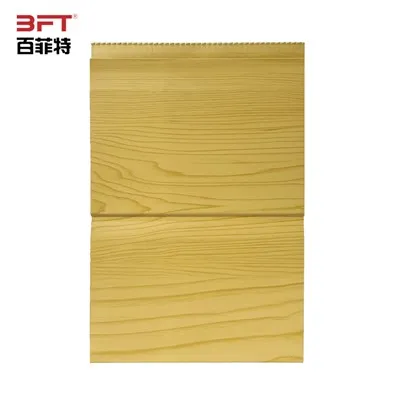 Paneles de fachada de madera oscura gofrada para paredes machihembrado simple